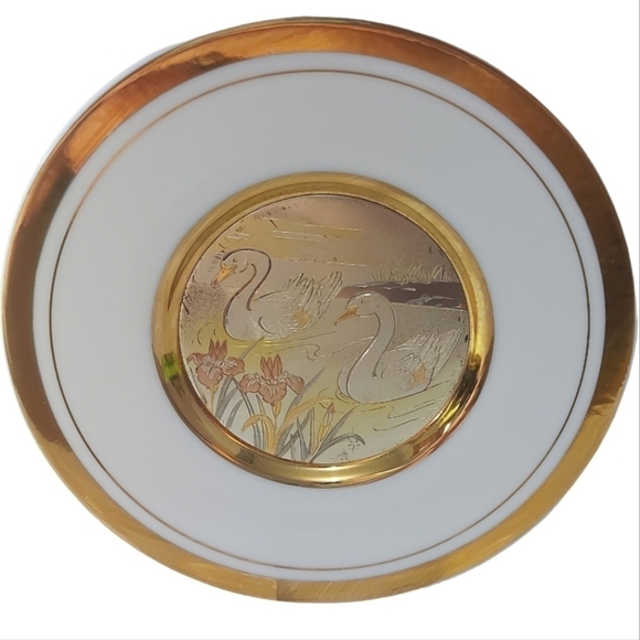 1980s Japanese Chokin Plate 24KT Gold - Picture 2 of 5